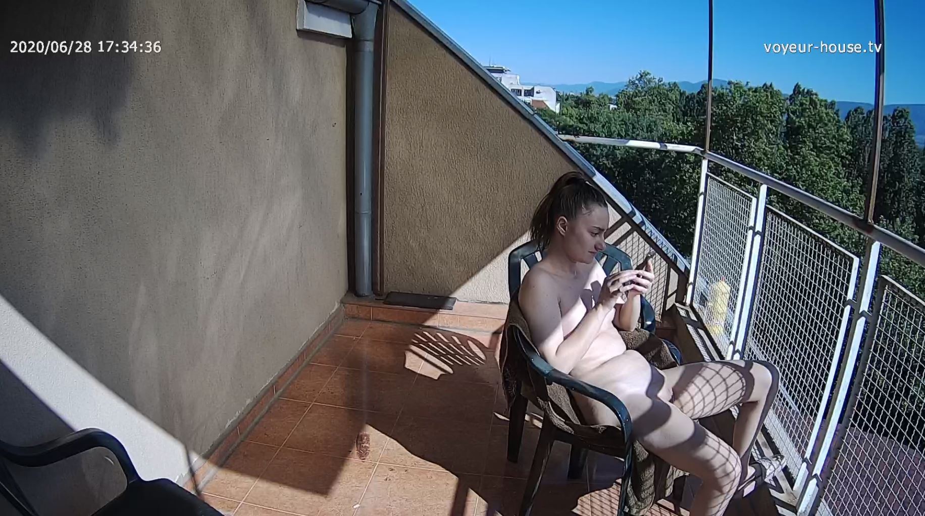 Sicilia naked sunbathing after shower, Jun28/20