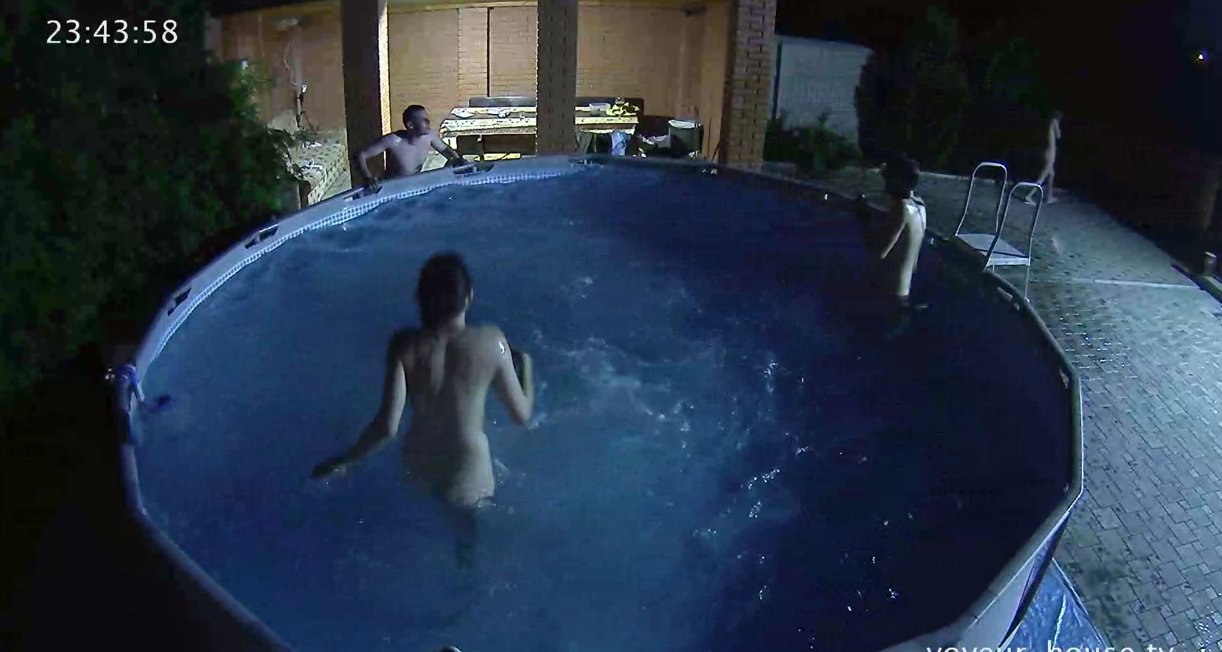 Lena and Peter skinny dipping while othes watch
