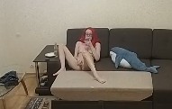 Petite babe Sina pleasing her pussy and listening to music, March 20