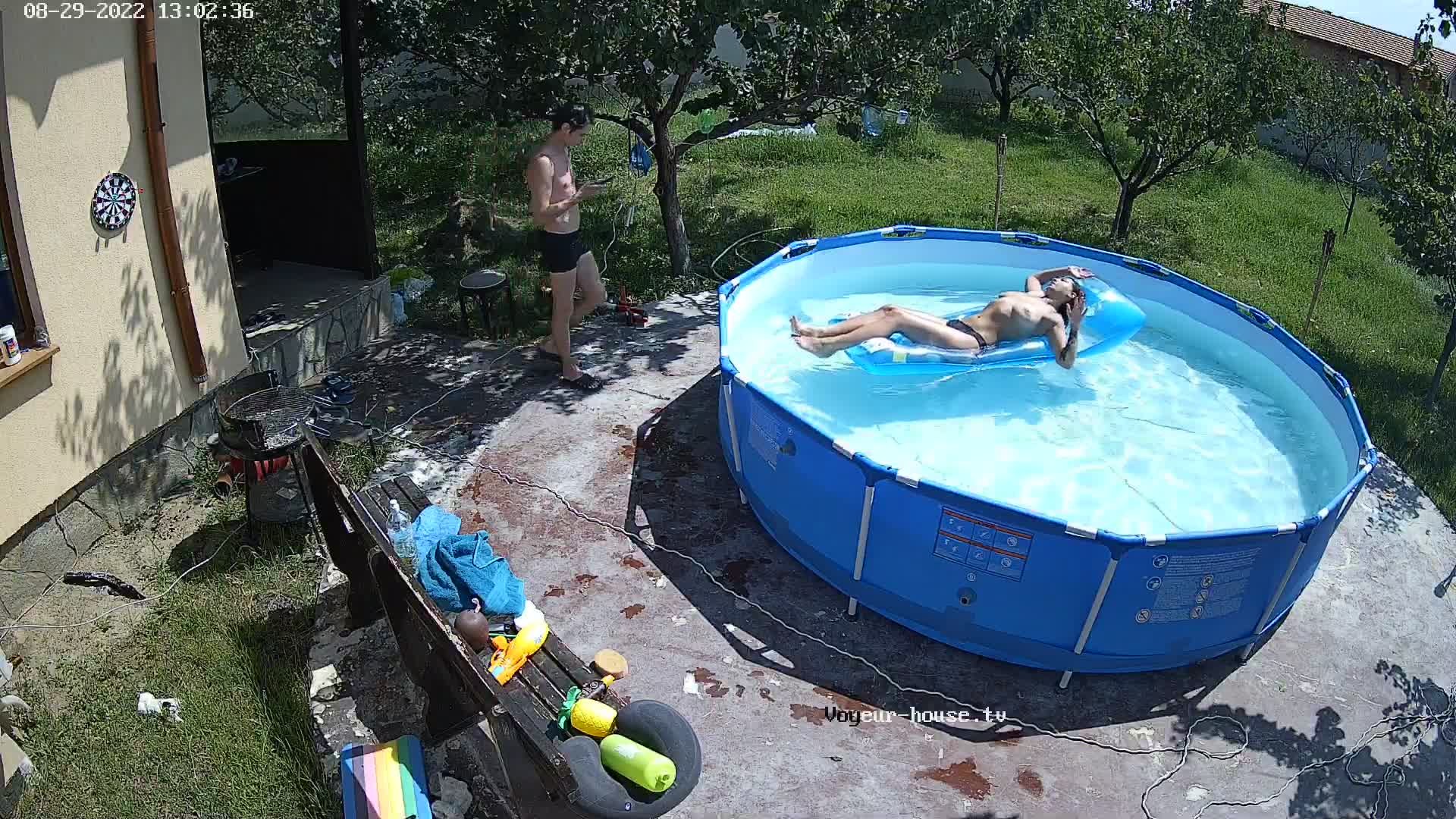 Sabrina and Saul pool fun, Aug29/22