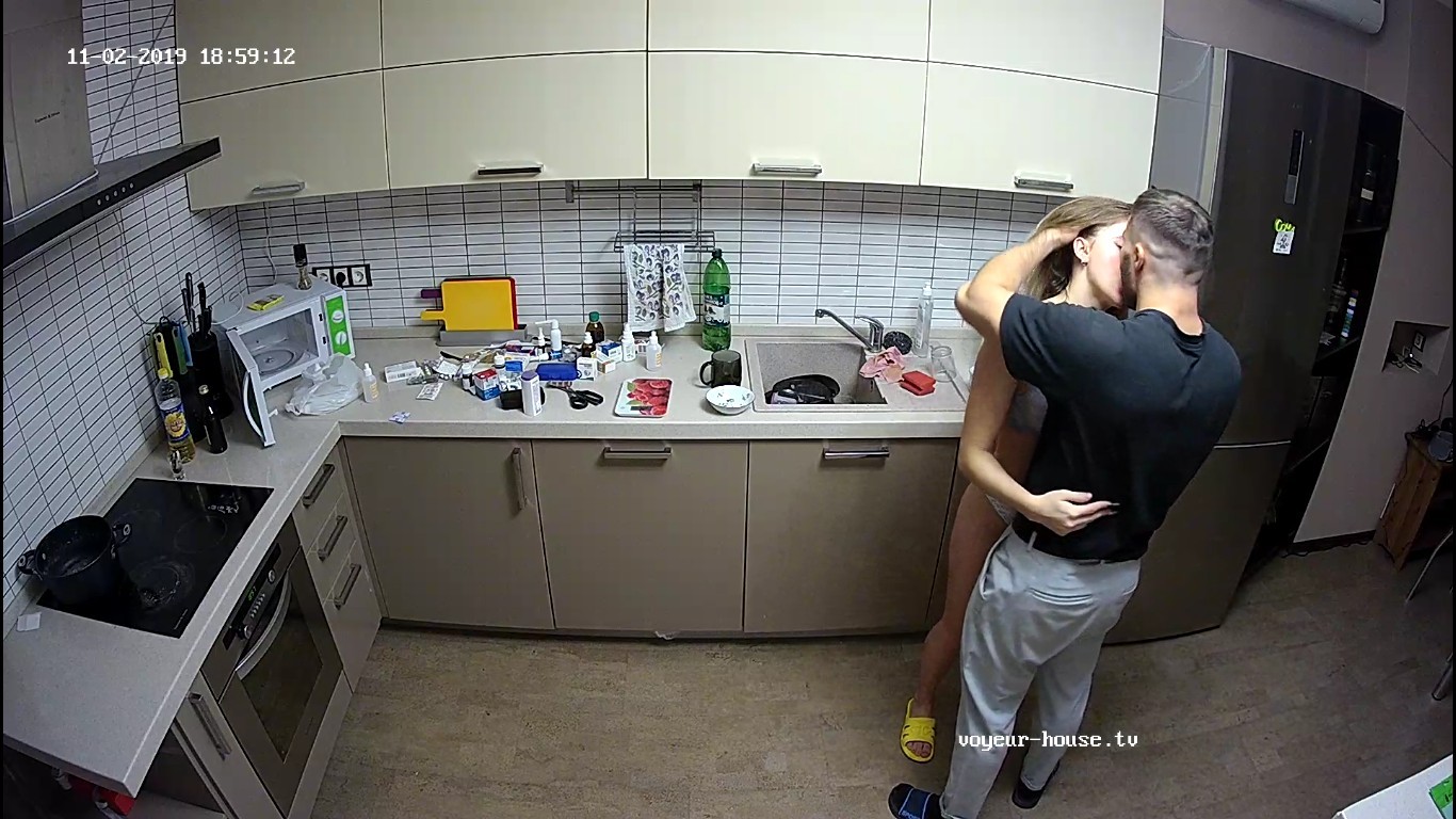 Kirill and guest girl makeout in Kitchen,Nov 2
