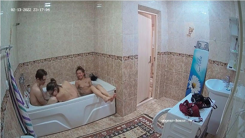 Pasha & Arina + Maisie - Taking a bath before threesome - Feb13/2022