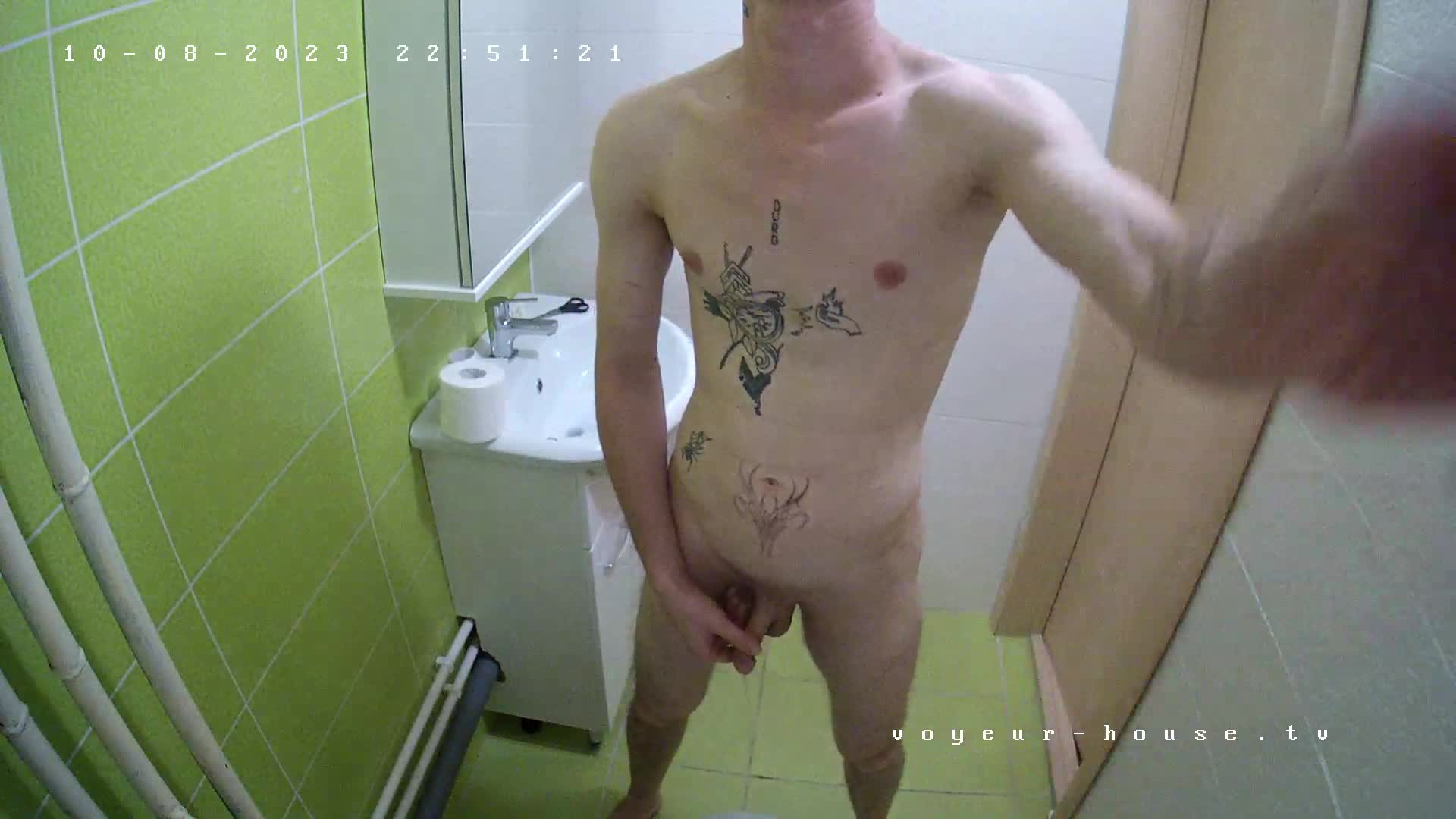 Naked Tristan peeing 8 Oct 2023